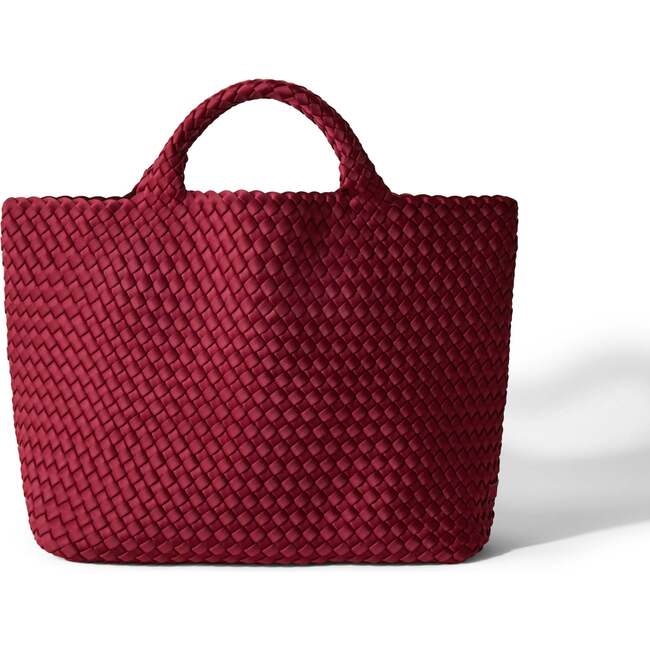 St Barths Handwoven Medium Tote With Zipped Pouch, Rosewood