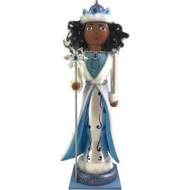 Fancy African American Nutcracker Snow Queen, Blue/White