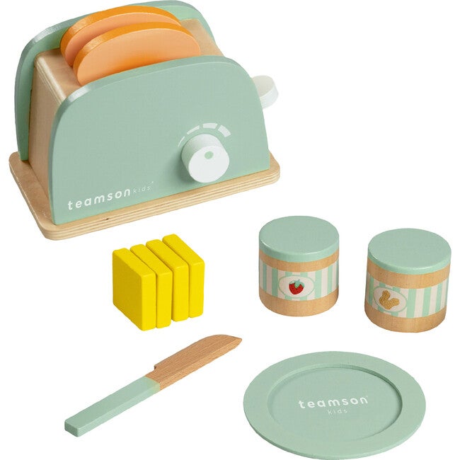 Little Chef Frankfurt Wooden Toaster Play Kitchen Accessories, Green