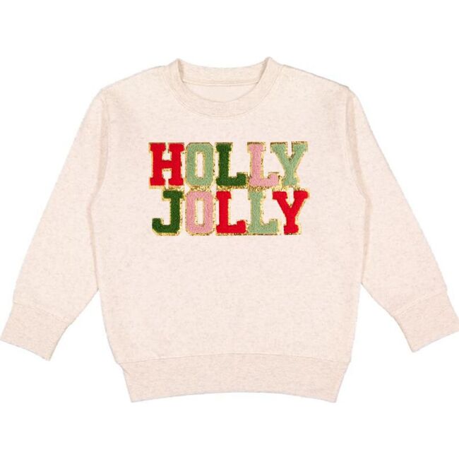 Holly Jolly Patch Christmas Sweatshirt, Natural