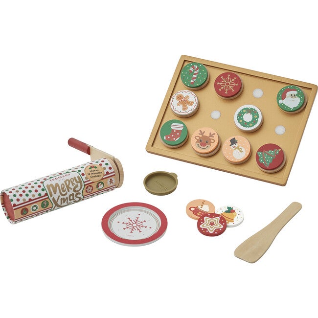 Cuttable Christmas Cookie Play Set - Red/Green/Gold