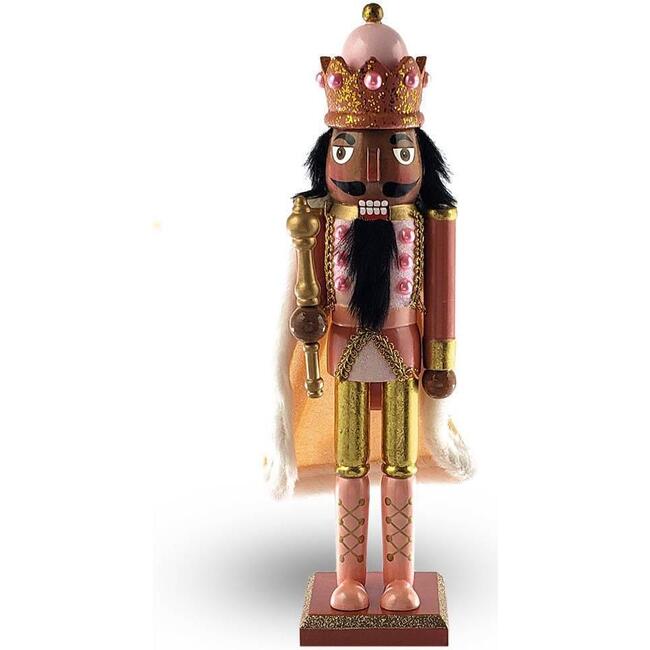 African American Christmas Decoration Nutcracker King, Rose Gold