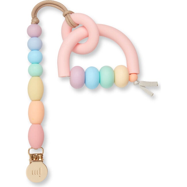 Rainbow Sherbet Arch Ring Teether + Clip Set