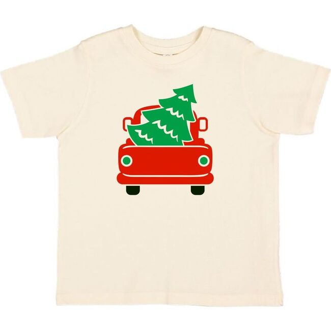 Merry Truck Christmas Short Sleeve T-Shirt, Natural