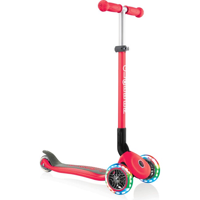 Primo Foldable Scooter with Lights, New Red