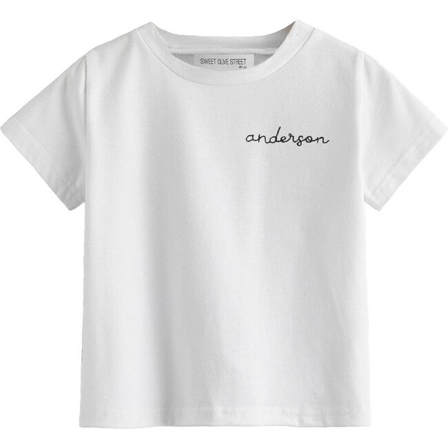 My Name is! Embroidered Shirt, White